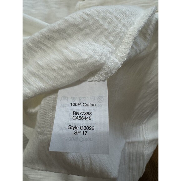 NWT Chic Madewell Sz M Wish You Were Here Ivory Casual Cotton Pullover T Shirt - Picture 7 of 8